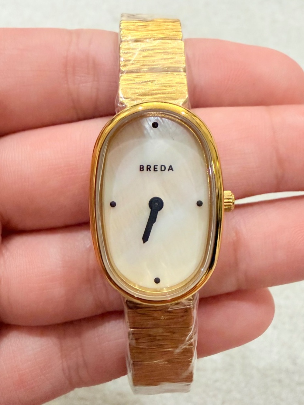 Breda 'Jane Revival' Gold Stainless Steel Bracelet Mother of Pearl Watch - 18mm